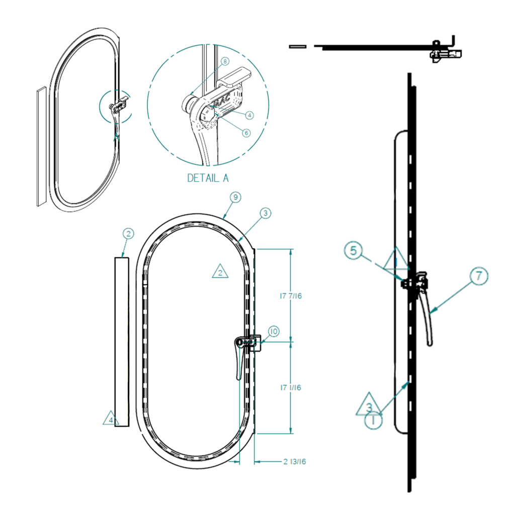 59007413-30, BULKHEAD MANDOOR KIT, FOR STEEL DUMP