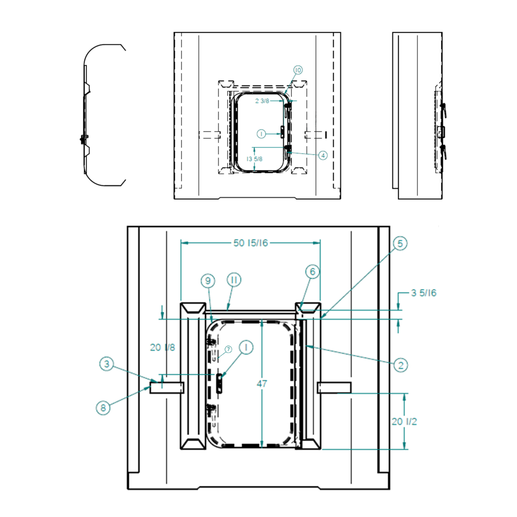 56001627, BULKHEAD DOOR ASSY 47'' TALL