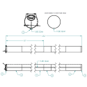 73457000-T49, HOSE TUBE ASSEMBLY, TOP HINGE, 8" X 21', 49" TANDEM