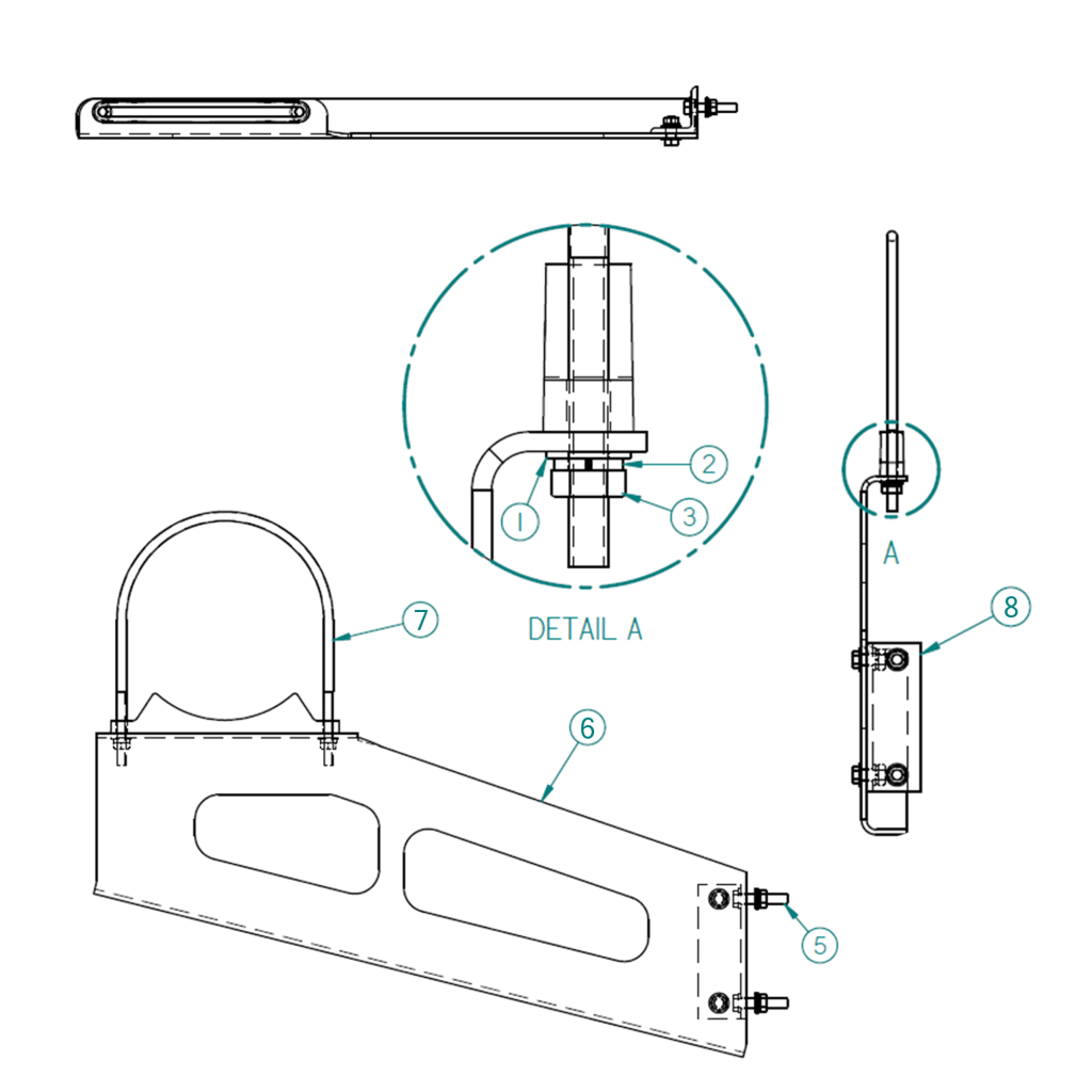 73456588, BRACKET ASSEMBLY, FRAME MOUNT, 8" HOSE TUBE, PS BOLT-ON