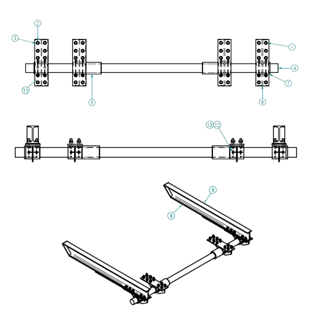 58003806-96, REAR END PIN & SHOE (DBL.) 96 HAS BEEN REPLACED WITH PART#58003806-2