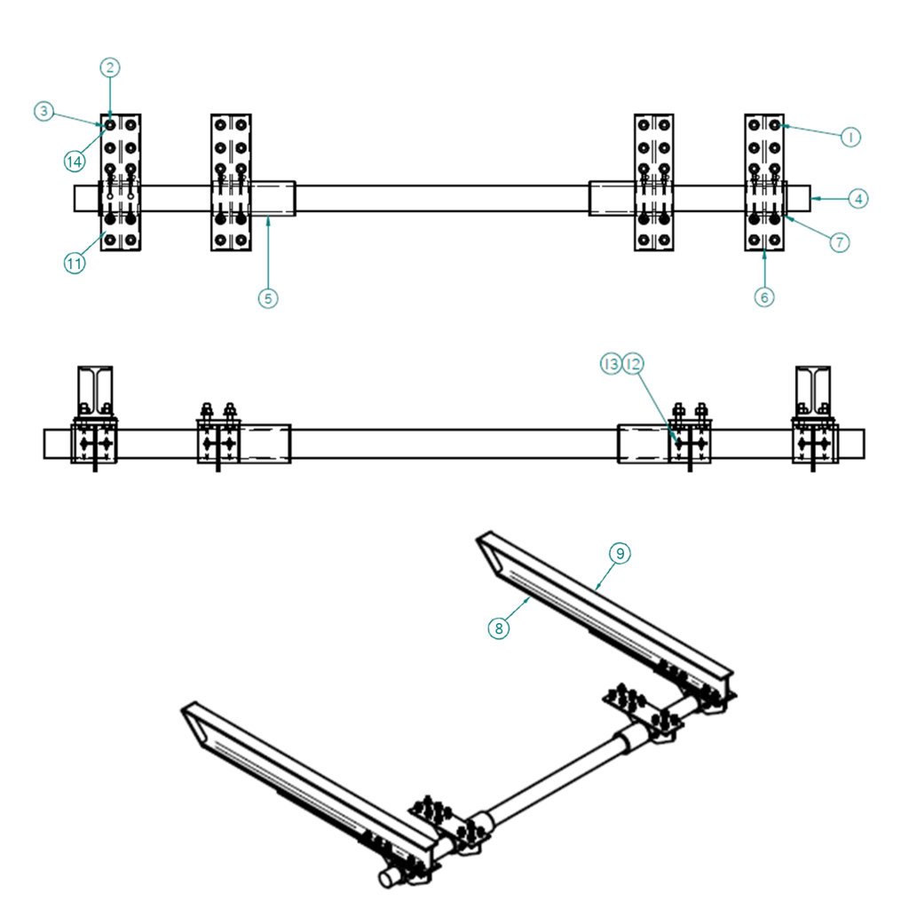 58003806-102, REAR END PIN & SHOE (DBL.) 102 HAS BEEN REPLACED WITH PART#58003806-3