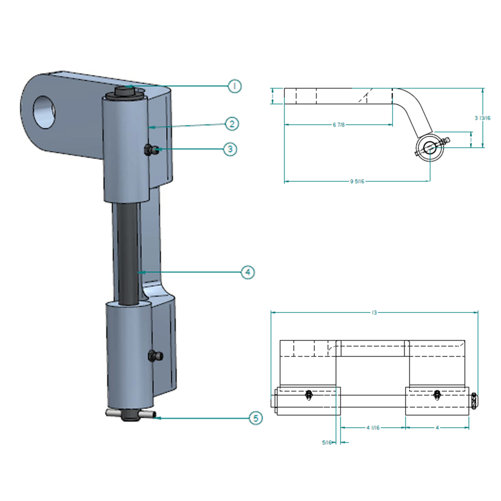 K-52FH00000-2, OVERSLUNG SIDE SWING HINGE ASSEMBLY, D.S. KIT