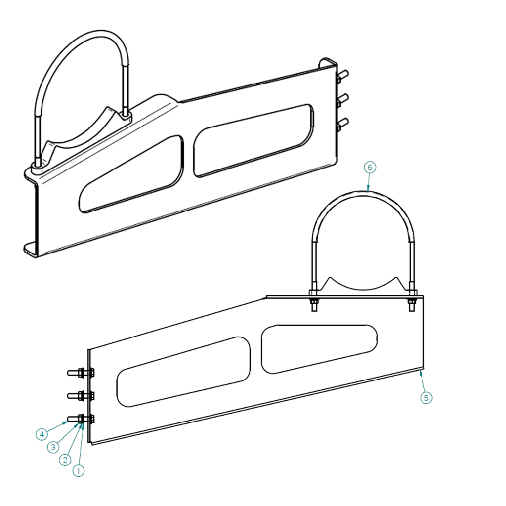 73456544, BRACKET ASSEMBLY, HOSE TUBE, C.S. 8"