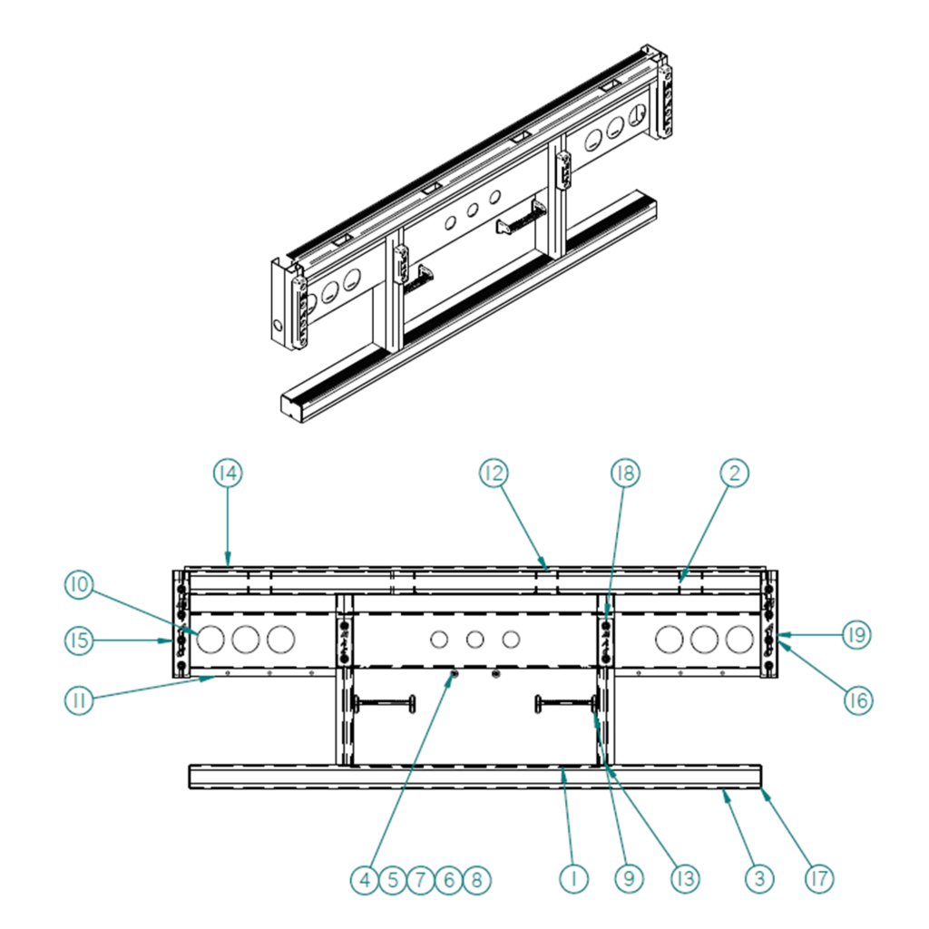 70001007, REAR END ASSEMBLY, 102", SMOOTH, STD.