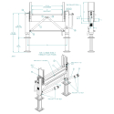 70002123-102, LANDING GEAR ASSEMBLY 102", FLATBED JOST A400, 19" CUSHION FOOT POWDER COAT