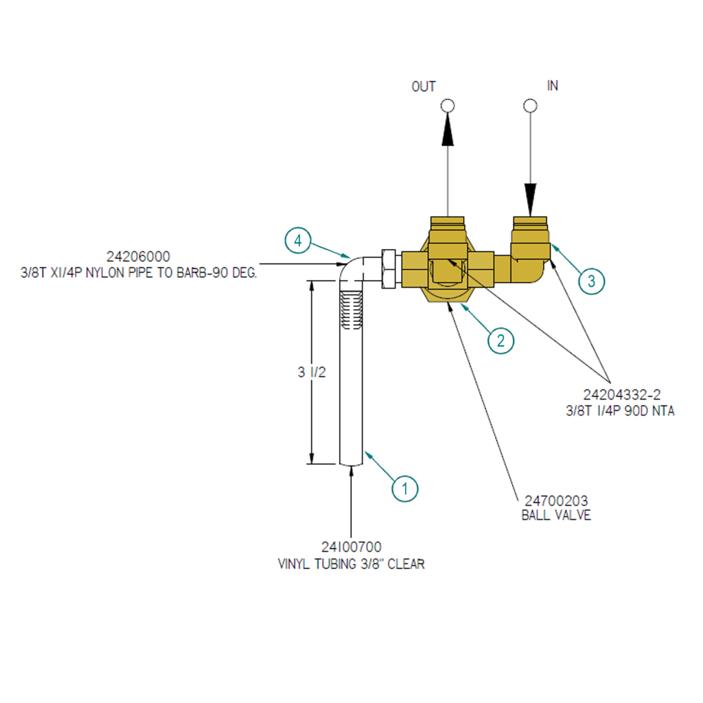 77001004, BALL VALVE ASSEMBLY