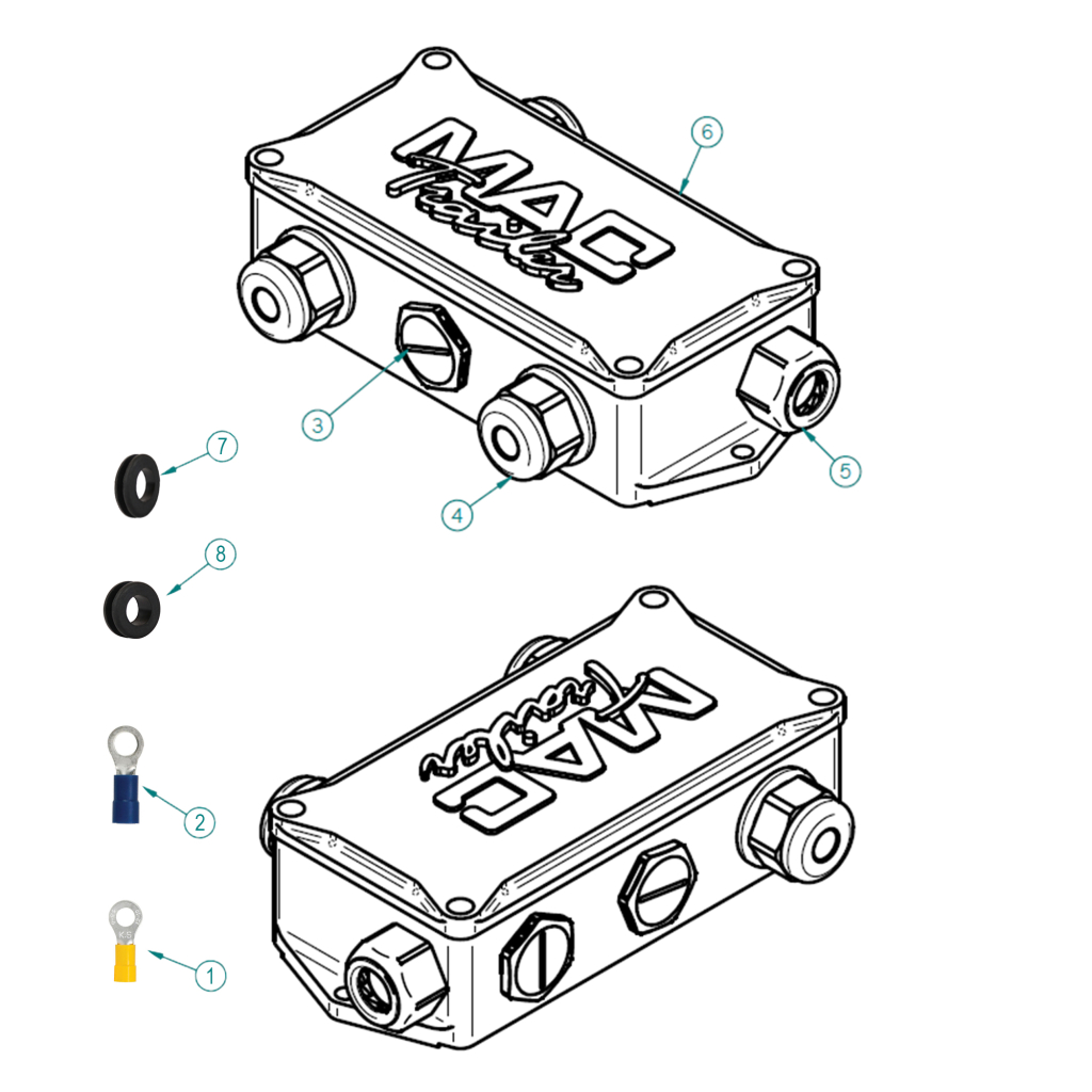 58003157-1, JUNCTION BOX KIT, FRAMELESS, 3/4" NPT