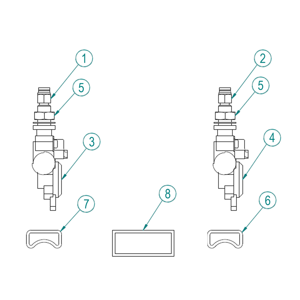 58002922, (2) GLADHAND KIT, FRAMELESS/MOVING FLOOR