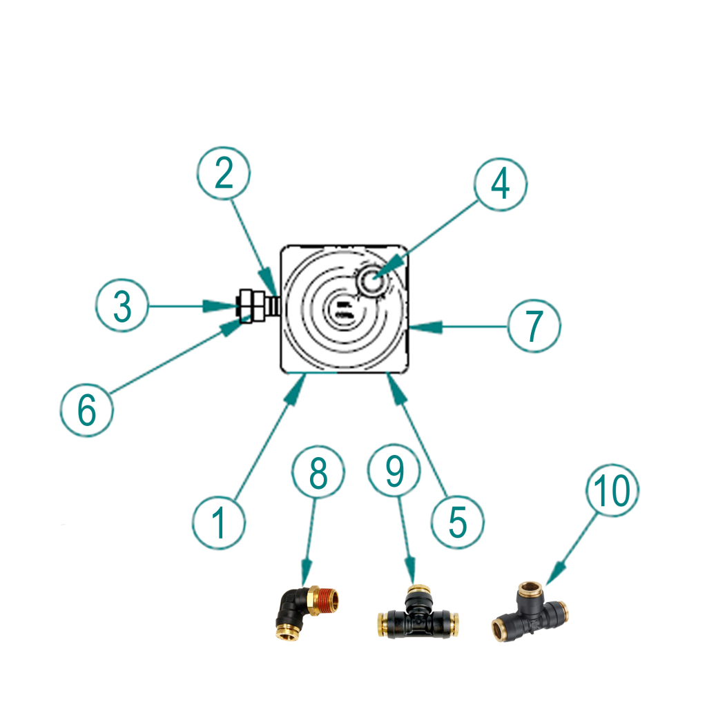 90004052-1, SINGLE BRAKE VALVE WITH 48" BRAKE HOSE