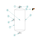 90004058 (RELATED PARTS) 12" ALUMINUM AIR TANK WITH PRESSURE PROTECTION VALVE