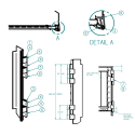 55003441, HINGE ASSEMBLY, SHEET & POST MOVING FLOOR TO SMOOTH SIDE GATE LATCH