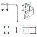 55007983-1, STEEL PADDLE LATCH ASSEMBLY, SHEET & POST MOVING FLOOR W/ SMOOTH SIDE GATE, W/ BOLTS