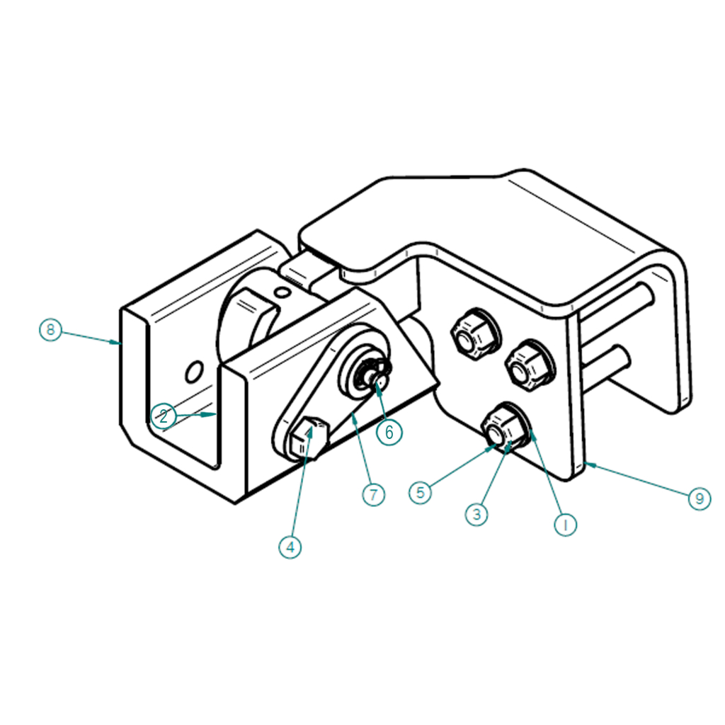 55003029-2, HINGE ASSEMBLY, FABRICATED PASSENGER SIDE, SMOOTH SIDE OVERSLUNG
