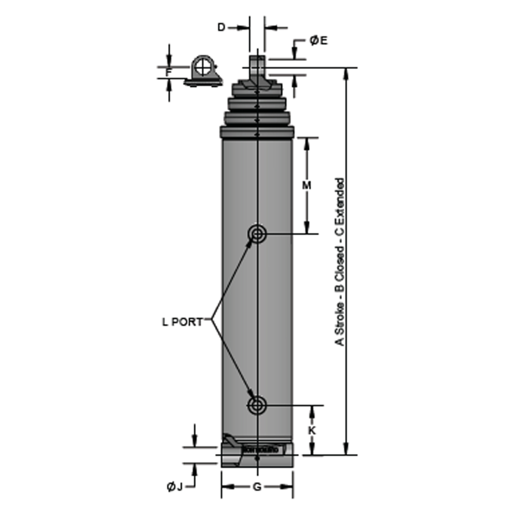 25002063-126 (RELATED PARTS) CYLINDER, CUSTOM HOISTS 6-3-126