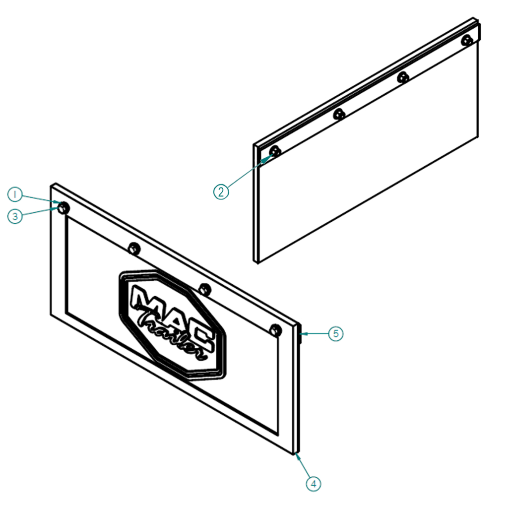 57010700, STUB MUD FLAP & HARDWARE, NO BRACKETS