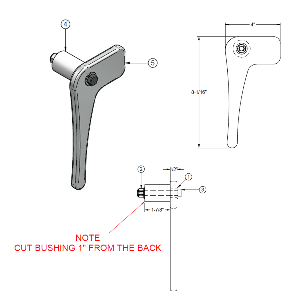 K-56003330-2, BULKHEAD MANDOOR HANDLE ASSEMBLY, FOR CAST STRIKER