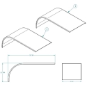 K-71000101, HALF FENDERS, SMOOTH NOT BUFFED, FOR SEMI/TRUCK 18" X 25" X 55"