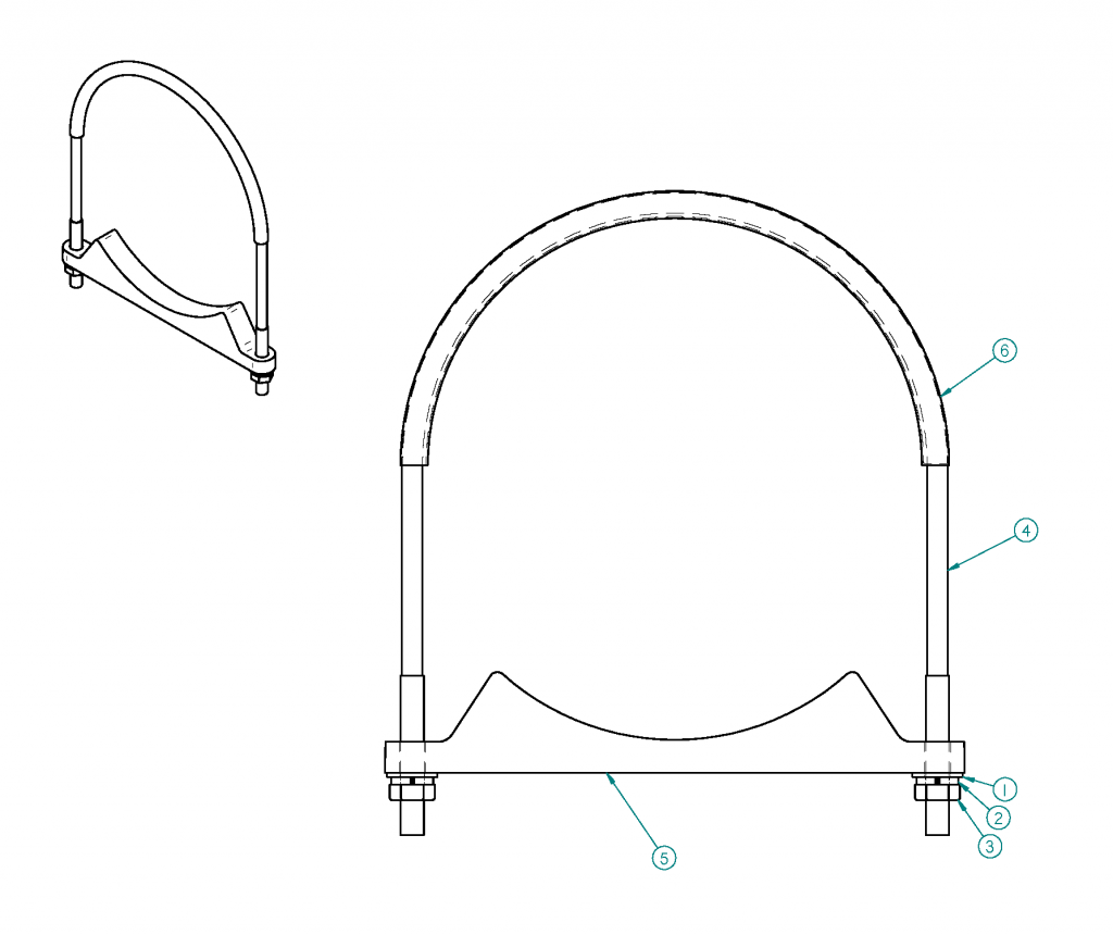 K-73456529, 8" HOSE TUBE HARDWARE KIT